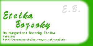 etelka bozsoky business card